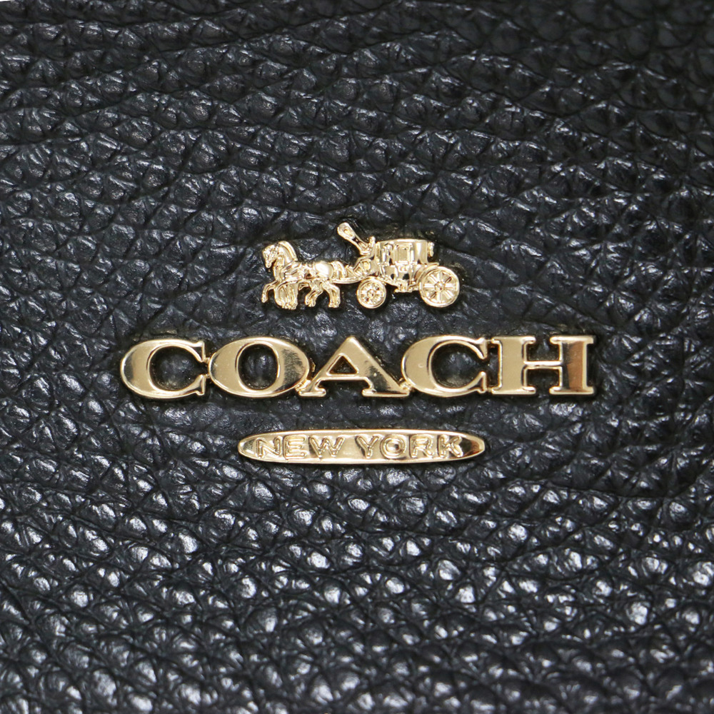 COACH bag, black, leather, backpack, grained genuine ladies - Picture 7 of 9